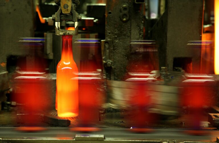 glass bottles in the plant